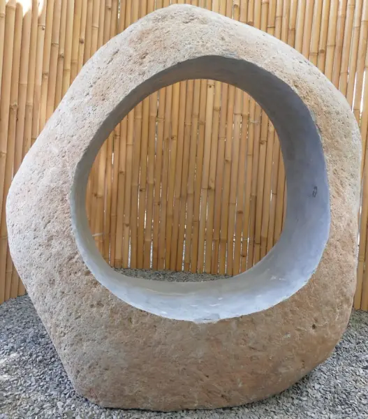Product image 11 of the product “Garden Object, Unique Riverstone standing cut out big hole,  Height about 140cm. ”